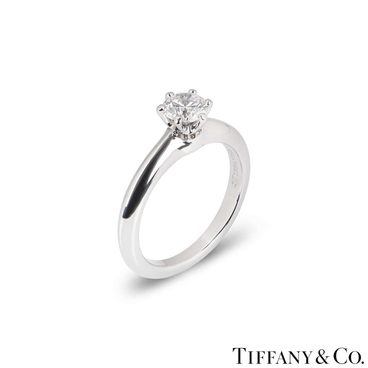 Tiffany & Co. Round Brilliant Cut Diamond Ring 0.60ct F/SI1 | Rich Diamonds